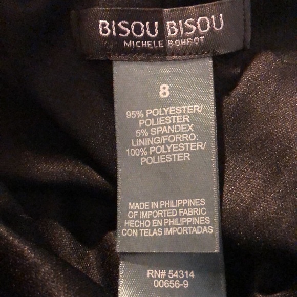 Bisou Bisou Sz8 one shoulder black diamond peacock dress. Blk cocktail mini - Picture 6 of 7